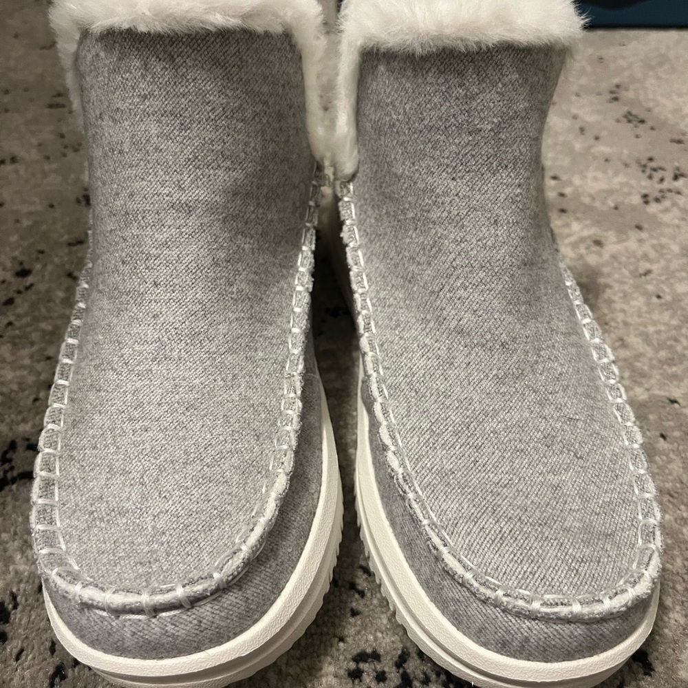 Cozy Gray Fur-Lined Hey Dudes